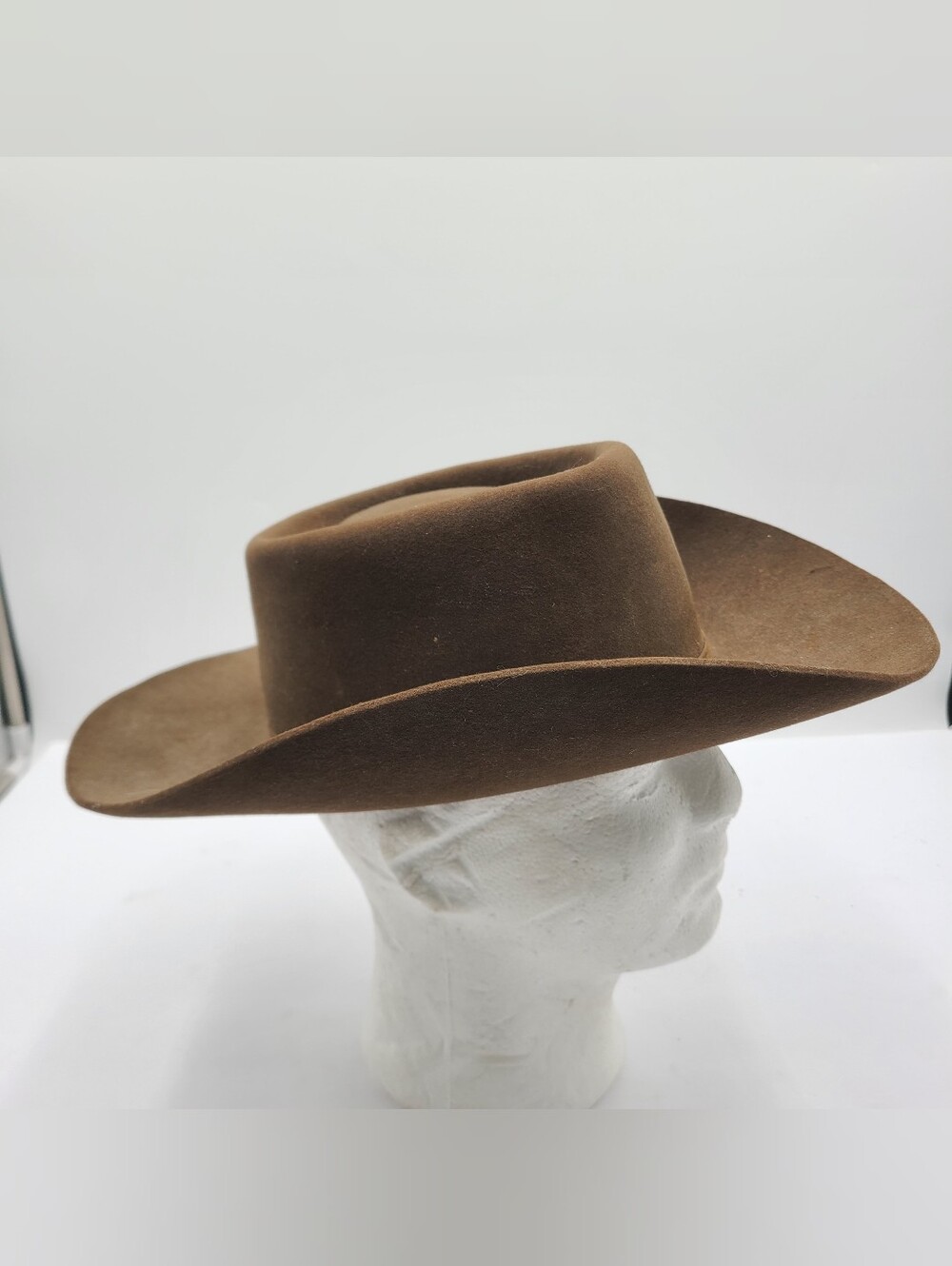 B55 Beaver Brand Hats Men’s 7” Brown Genuine Fur Felt Western Cowboy Hat